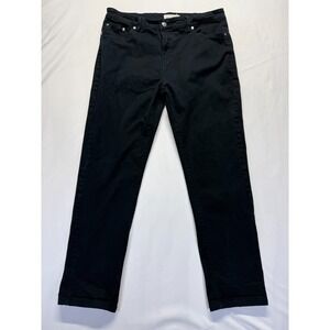 Stitches & Rivets Jeans Mens 38x32 Black Dark Wash‎ Denim Cotton Straight Leg